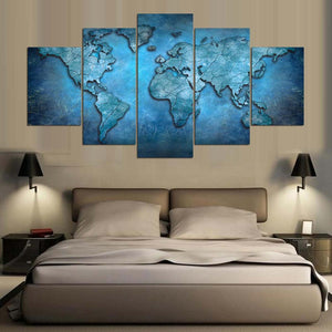 World Map - Icy Blue