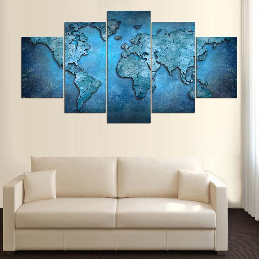 World Map - Icy Blue