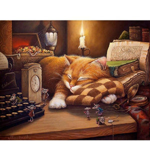 Sleeping Cat - DIY Painting By Numbers Kits