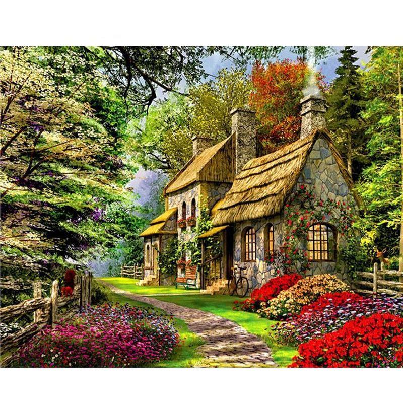 House In A Jungle - DIY Painting By Numbers Kits