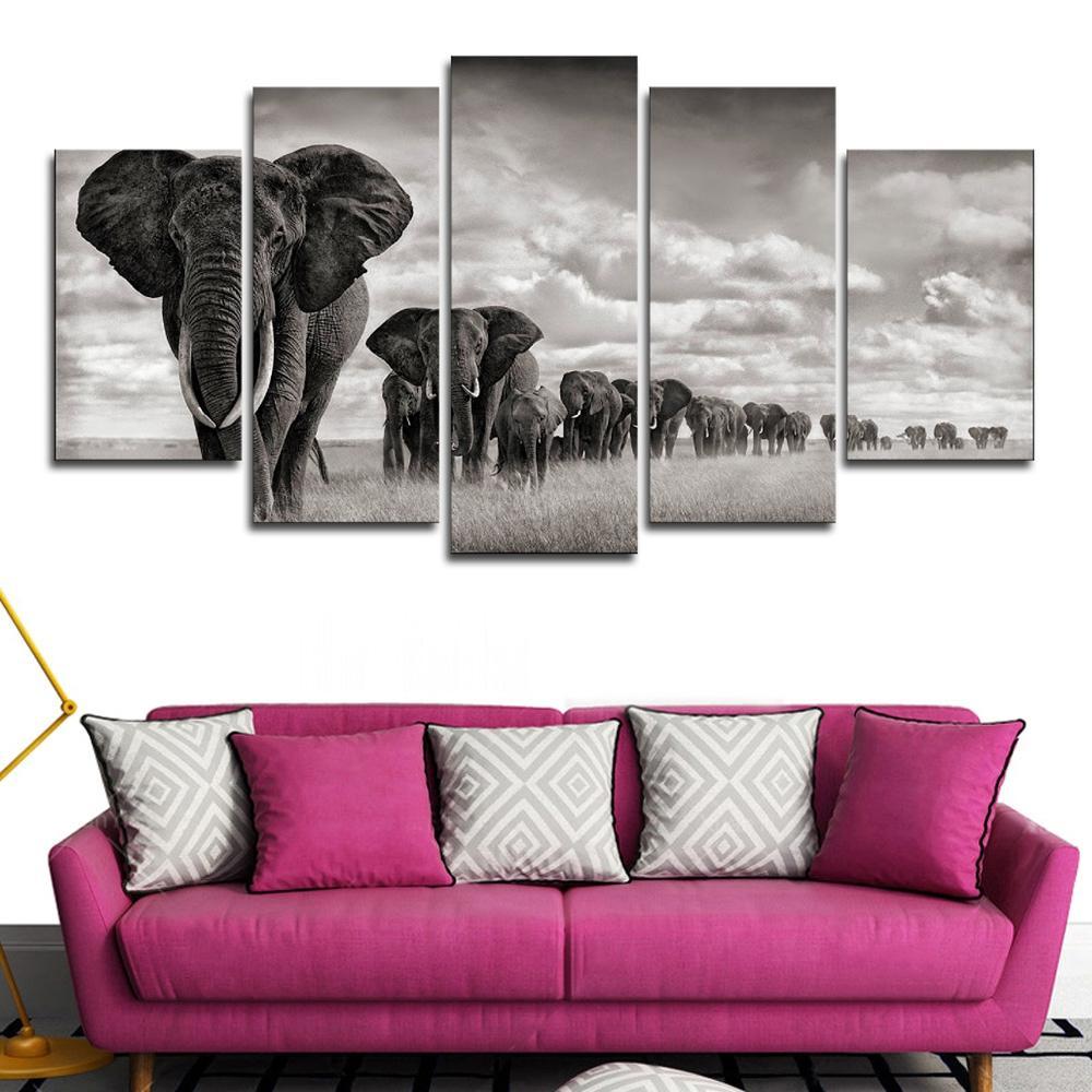 Elephants Walking