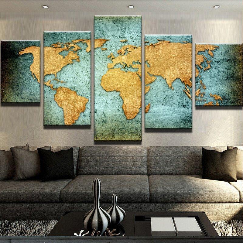 World Map - Vintage Blue