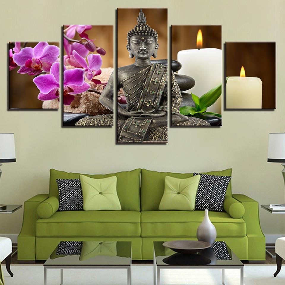 Buddha Candles Canvas