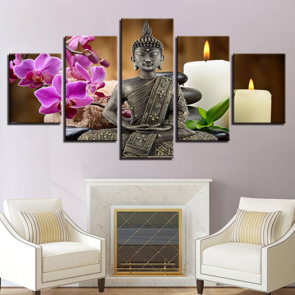 Buddha Candles Canvas