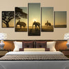 Sunset Elephant Family