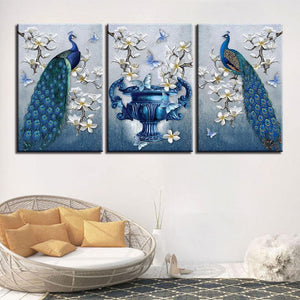 Butterflies Peacock Flowers Set