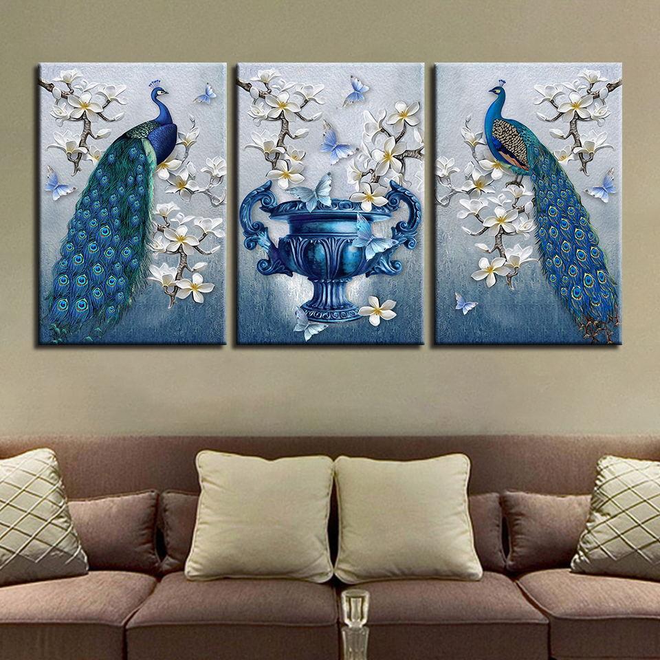 Butterflies Peacock Flowers Set