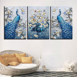 Blue Peacock Flowers Set