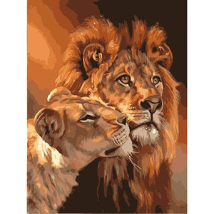 Lion Couple - DIY Painting By Numbers Kit