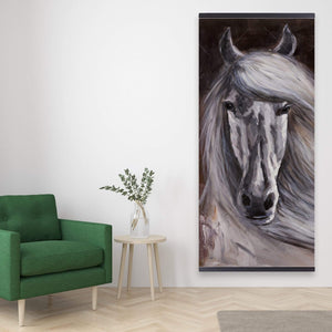 Proud White Horse - Wooden Magnetic Frame