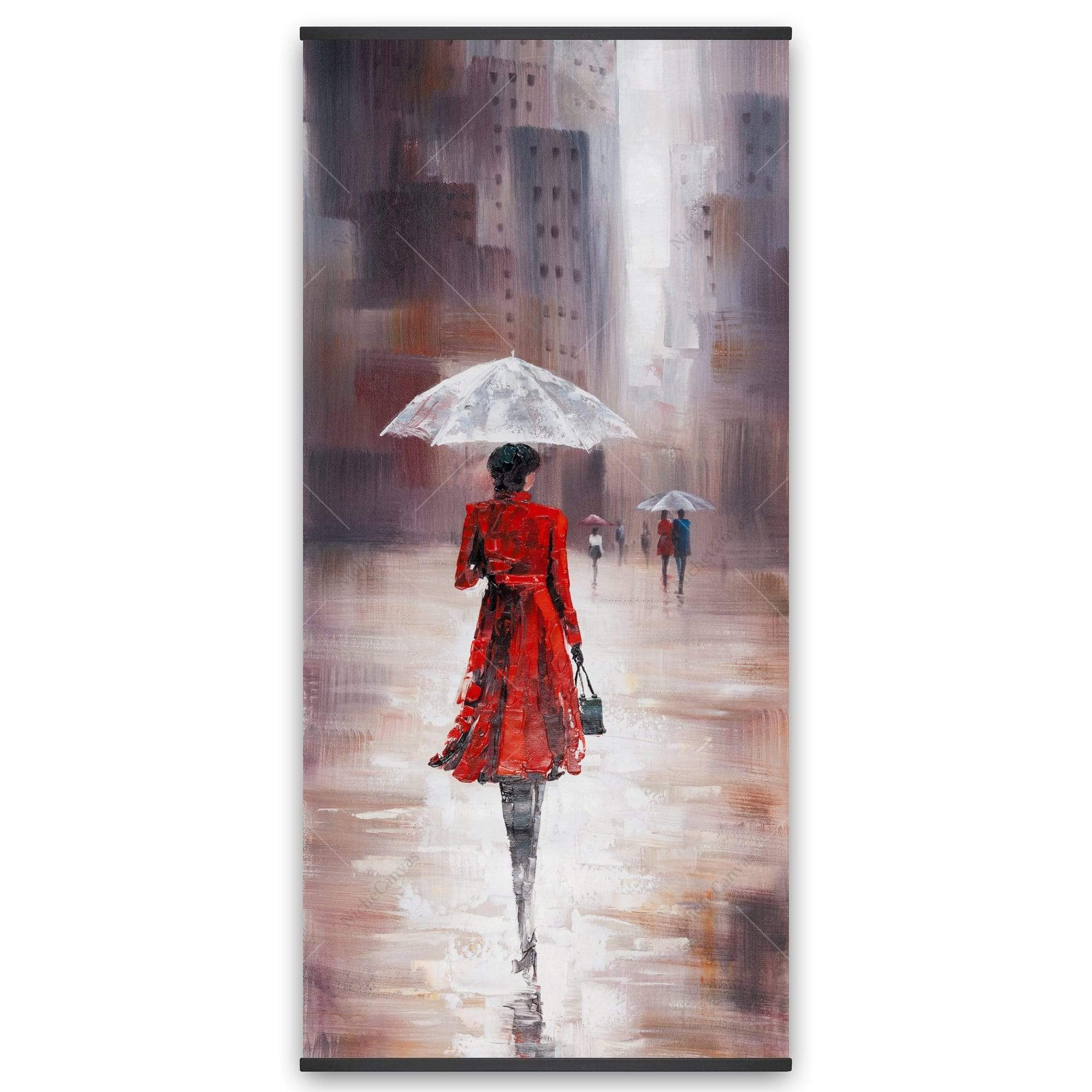 Quiet Walk In The Rain - Wooden Magnetic Frame