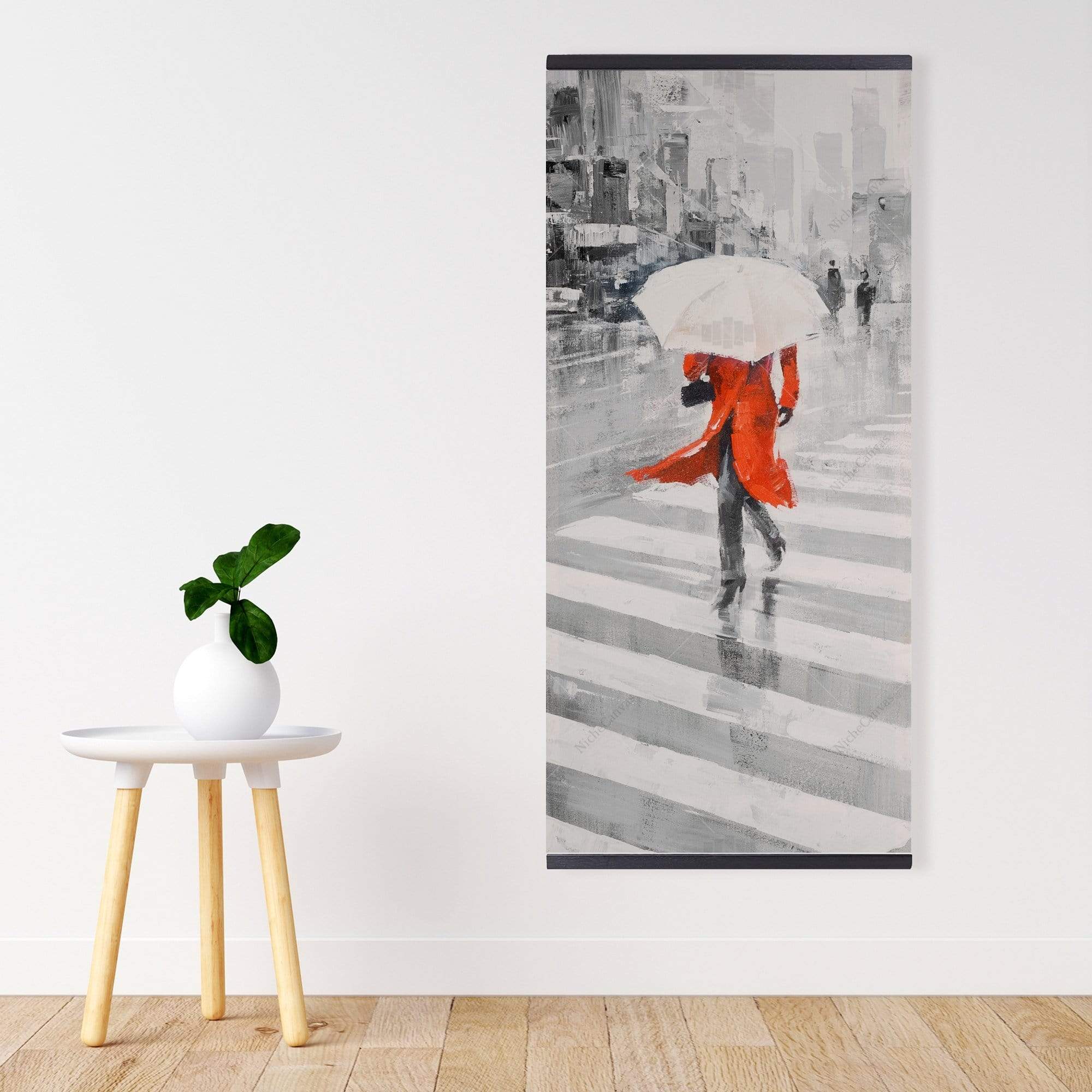 Rainy Day In The City - Wooden Magnetic Frame