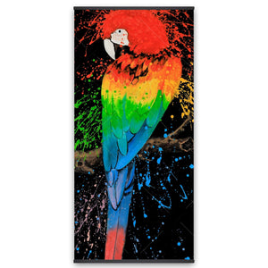 Rainbow Parrot - Wooden Magnetic Frame