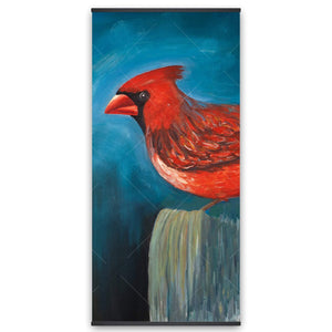 REDBREAST BIRD ON A BRANCH - Wooden Magnetic Frame