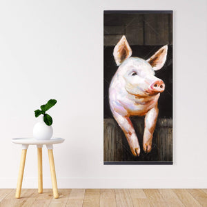 Smiling Pig - Wooden Magnetic Frame