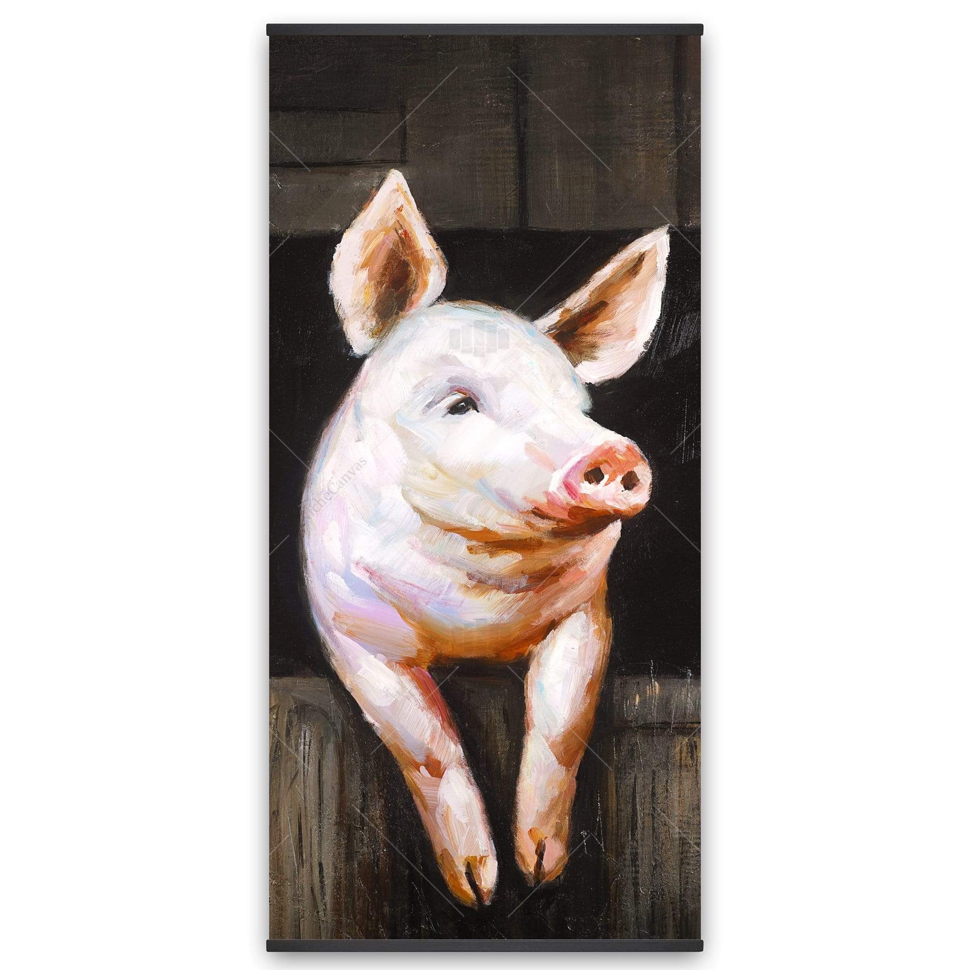 Smiling Pig - Wooden Magnetic Frame