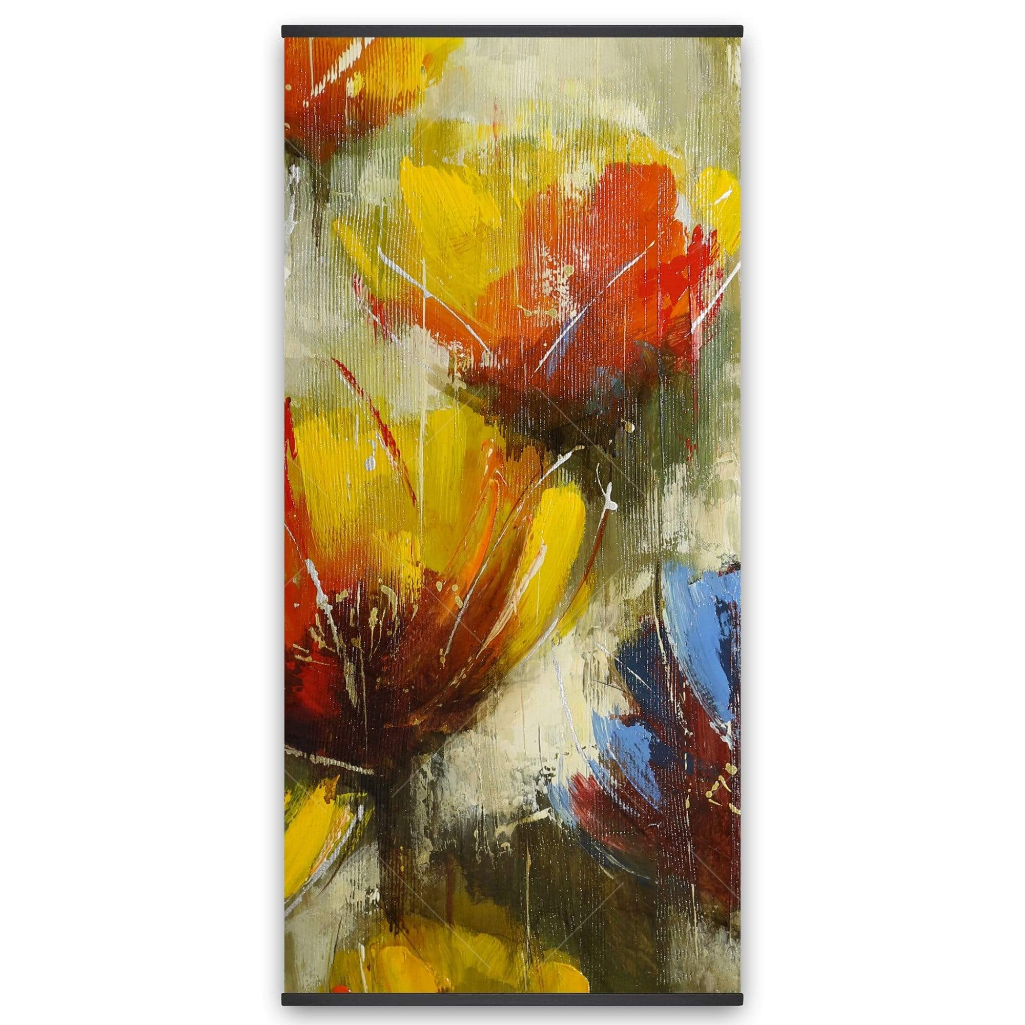 Texturized Yellow Flowers - Wooden Magnetic Frame