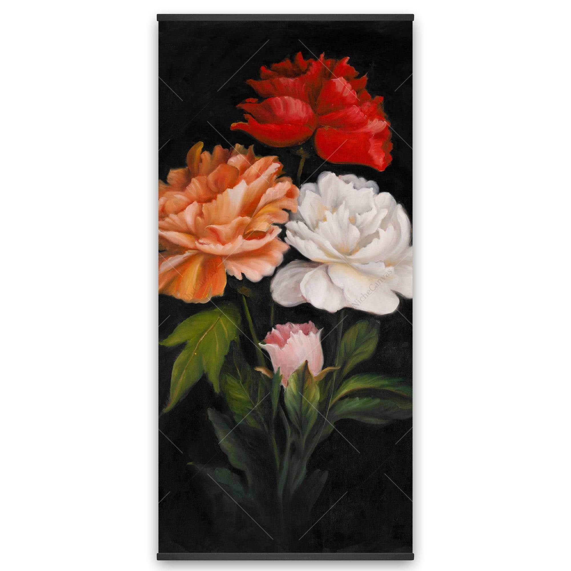 Three Beautiful Rose Flowers - Wooden Magnetic Frame