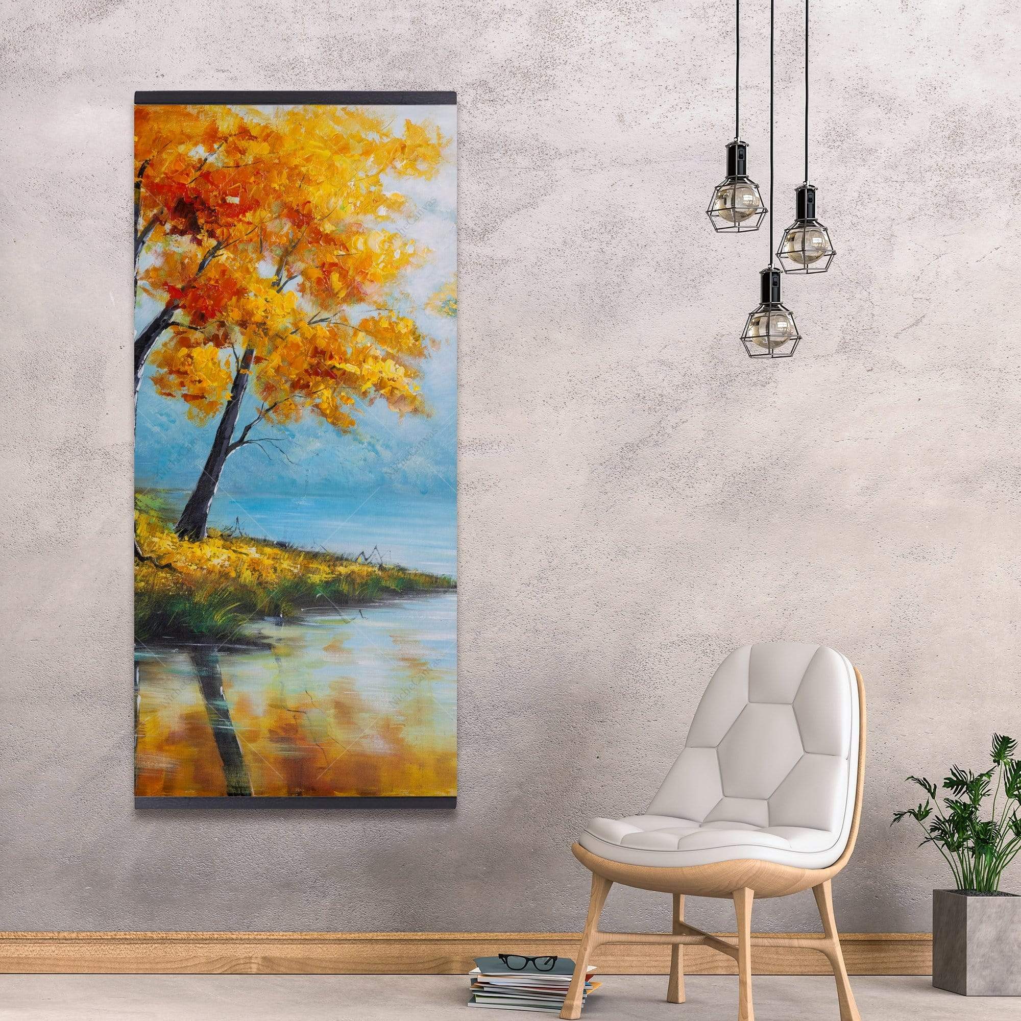 Trees By The Lake - Wooden Magnetic Frame