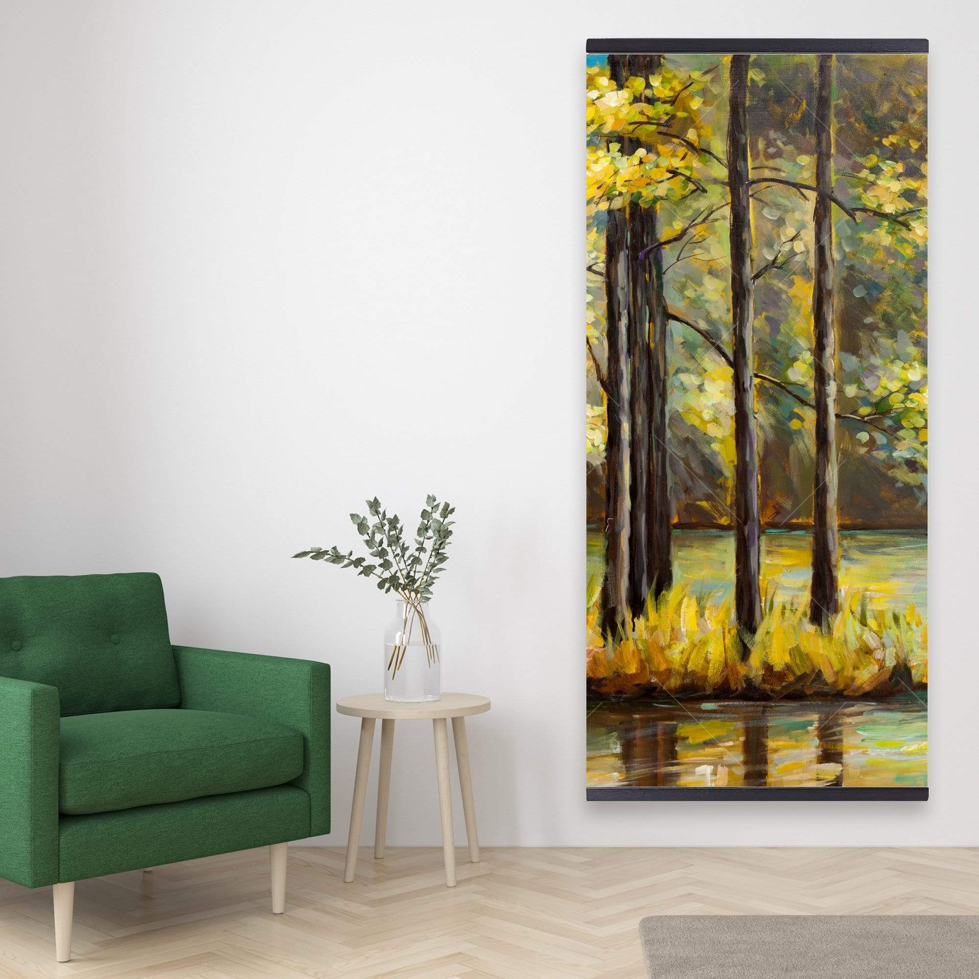 Trees In The Middle Of The Lake - Wooden Magnetic Frame