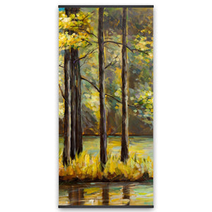 Trees In The Middle Of The Lake - Wooden Magnetic Frame