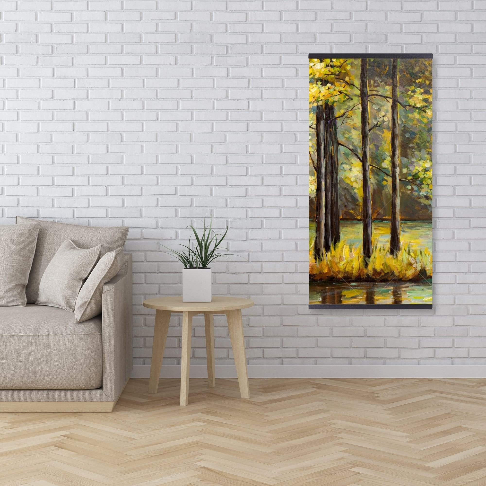 Trees In The Middle Of The Lake - Wooden Magnetic Frame