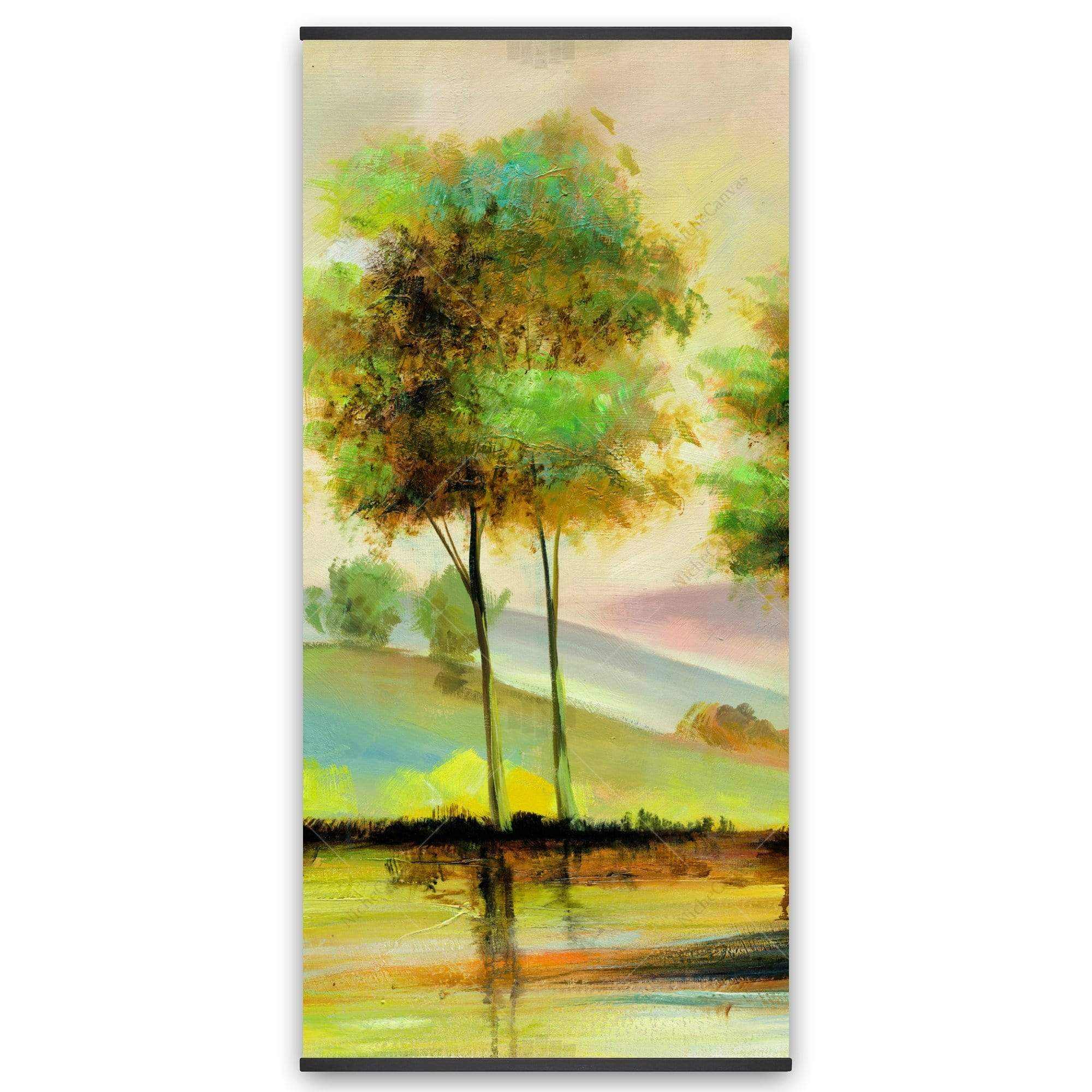 Trees Near The Lake - Wooden Magnetic Frame