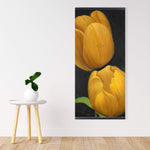 Two Daffodils Flowers - Wooden Magnetic Frame