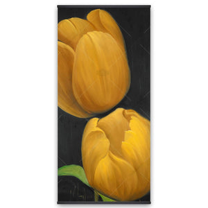 Two Daffodils Flowers - Wooden Magnetic Frame