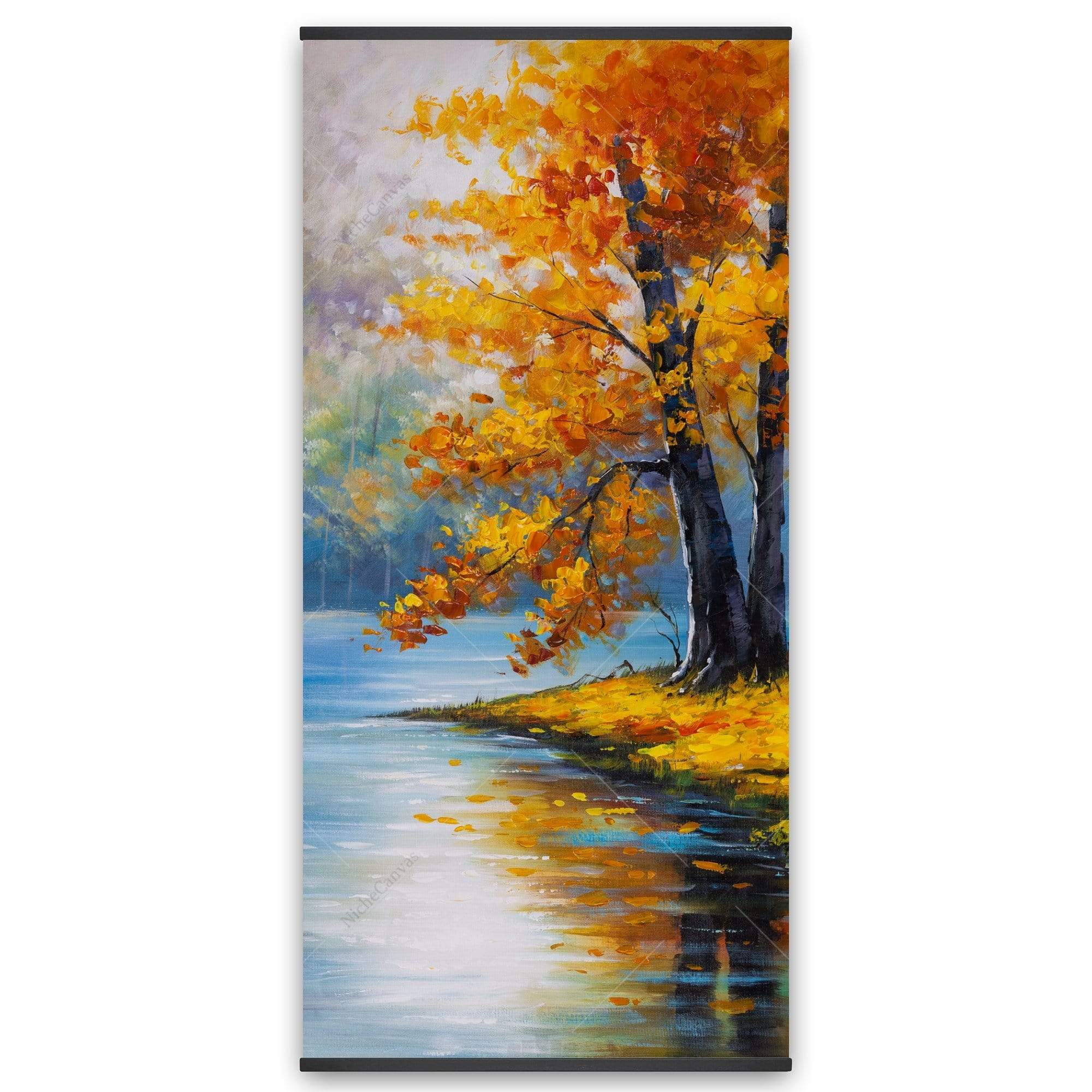 Two Trees By The Lake  - Wooden Magnetic Frame