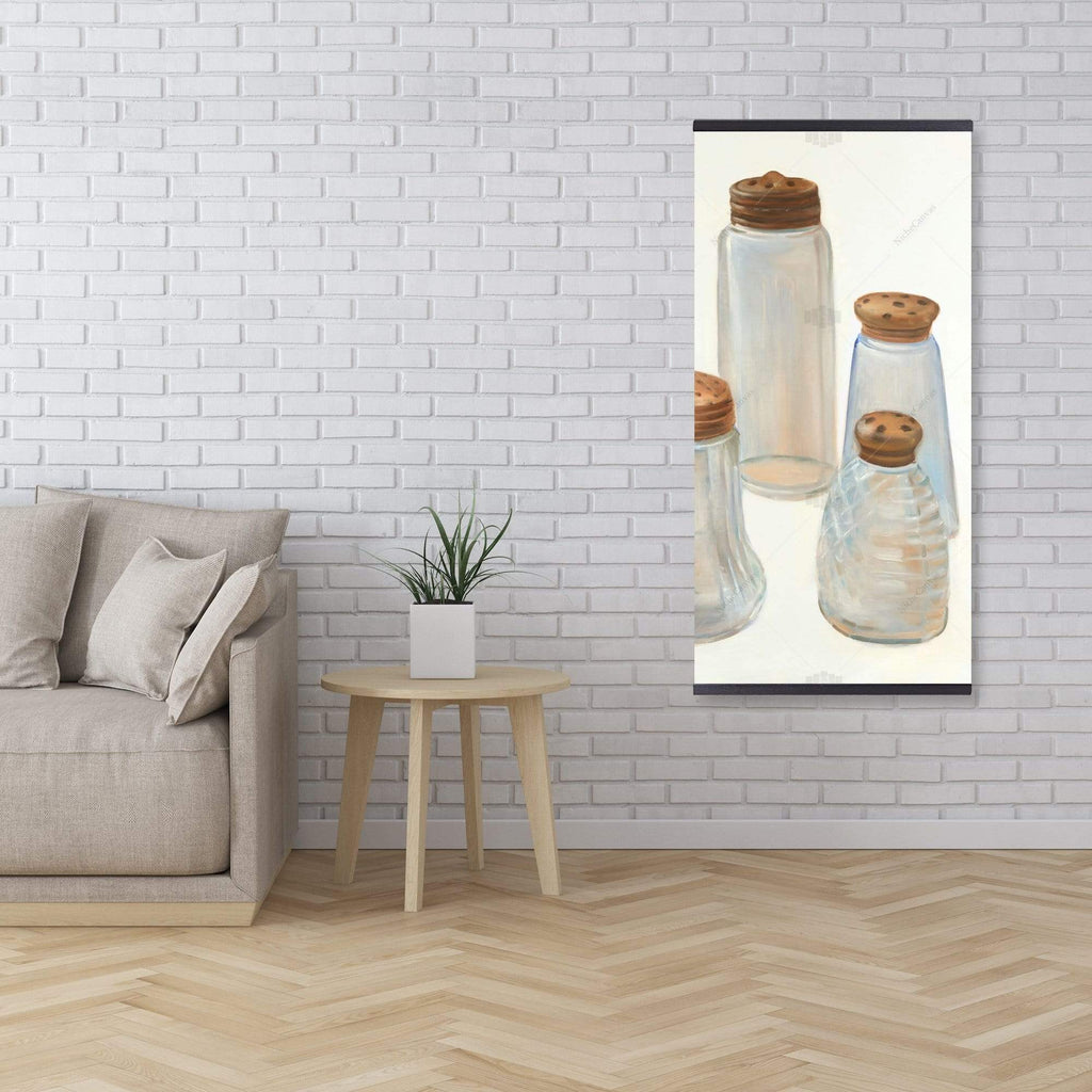 Vintage Salt And Pepper Shaker - Wooden Magnetic Frame