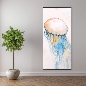 Watercolor Jellyfish - Wooden Magnetic Frame