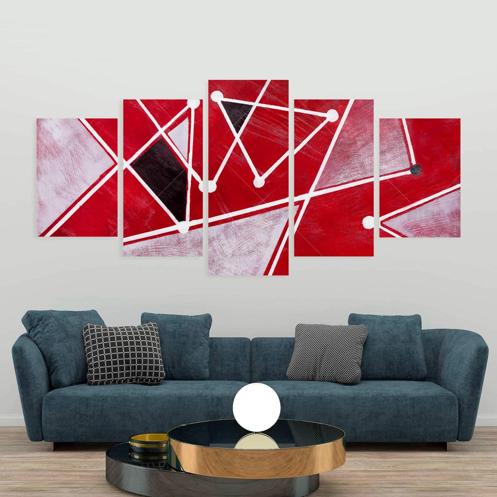 White Triangles On Red Background