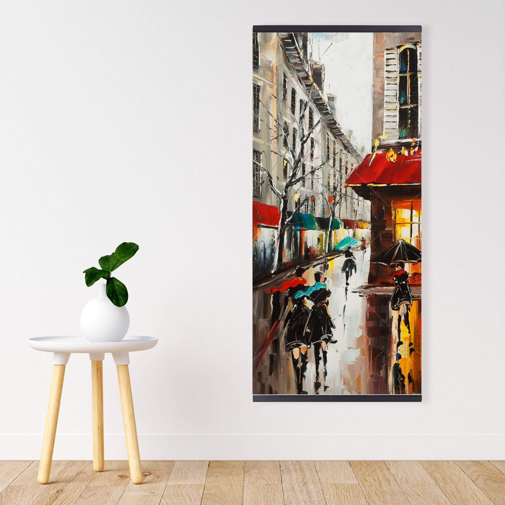 Women Walking In The Street - Wooden Magnetic Frame