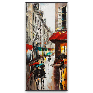 Women Walking In The Street - Wooden Magnetic Frame