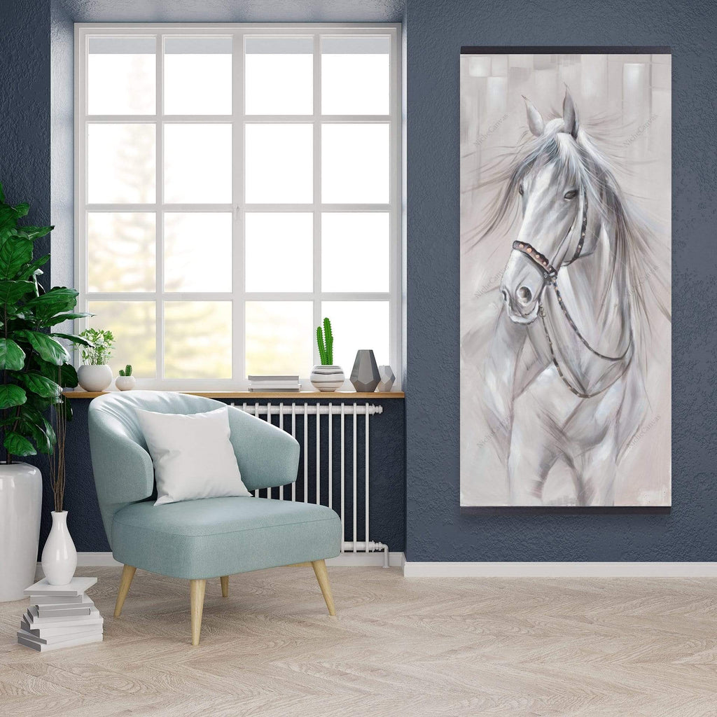 Worthy White Horse - Wooden Magnetic Frame