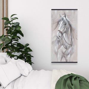 Worthy White Horse - Wooden Magnetic Frame