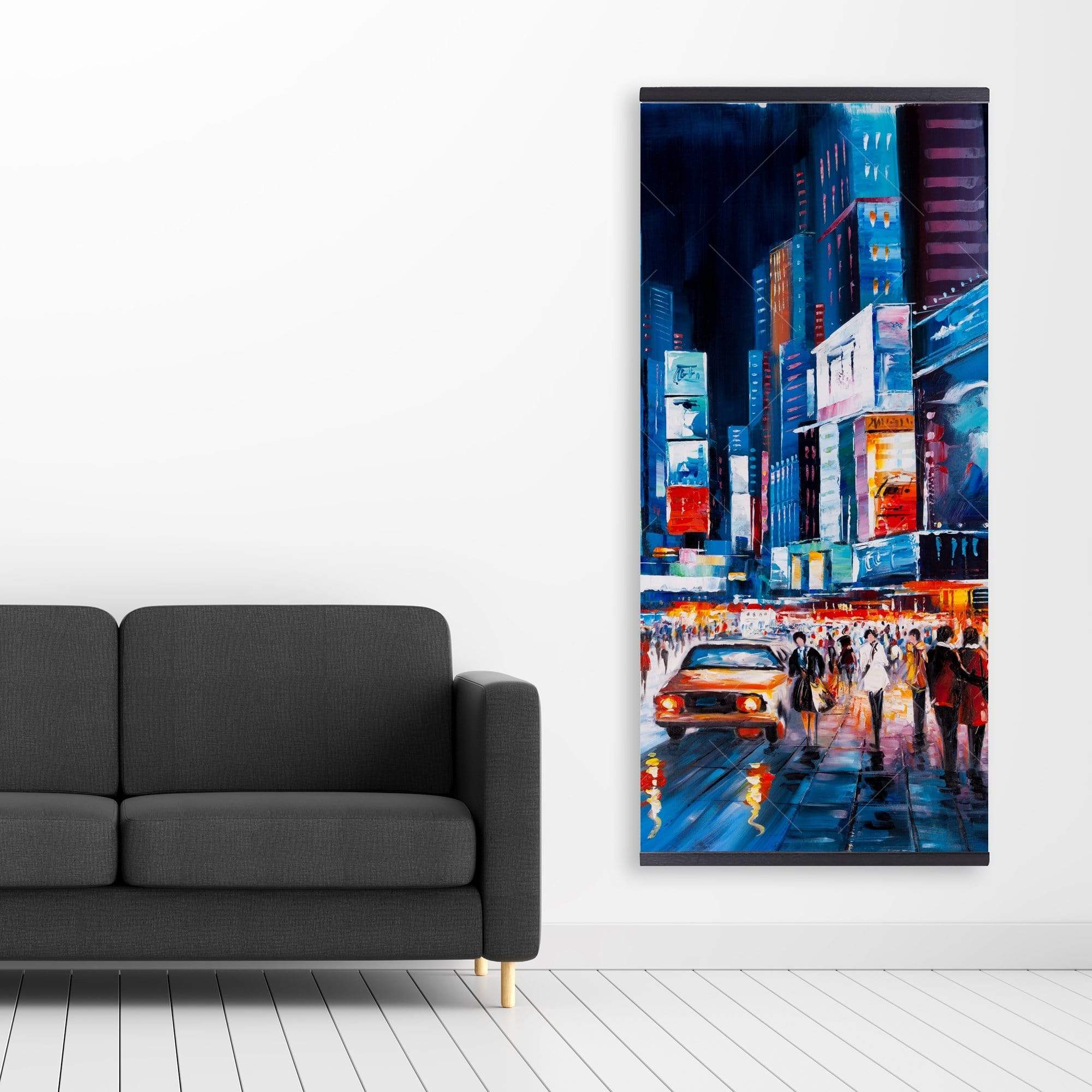 Yellow Cabs In Times Square - Wooden Magnetic Frame